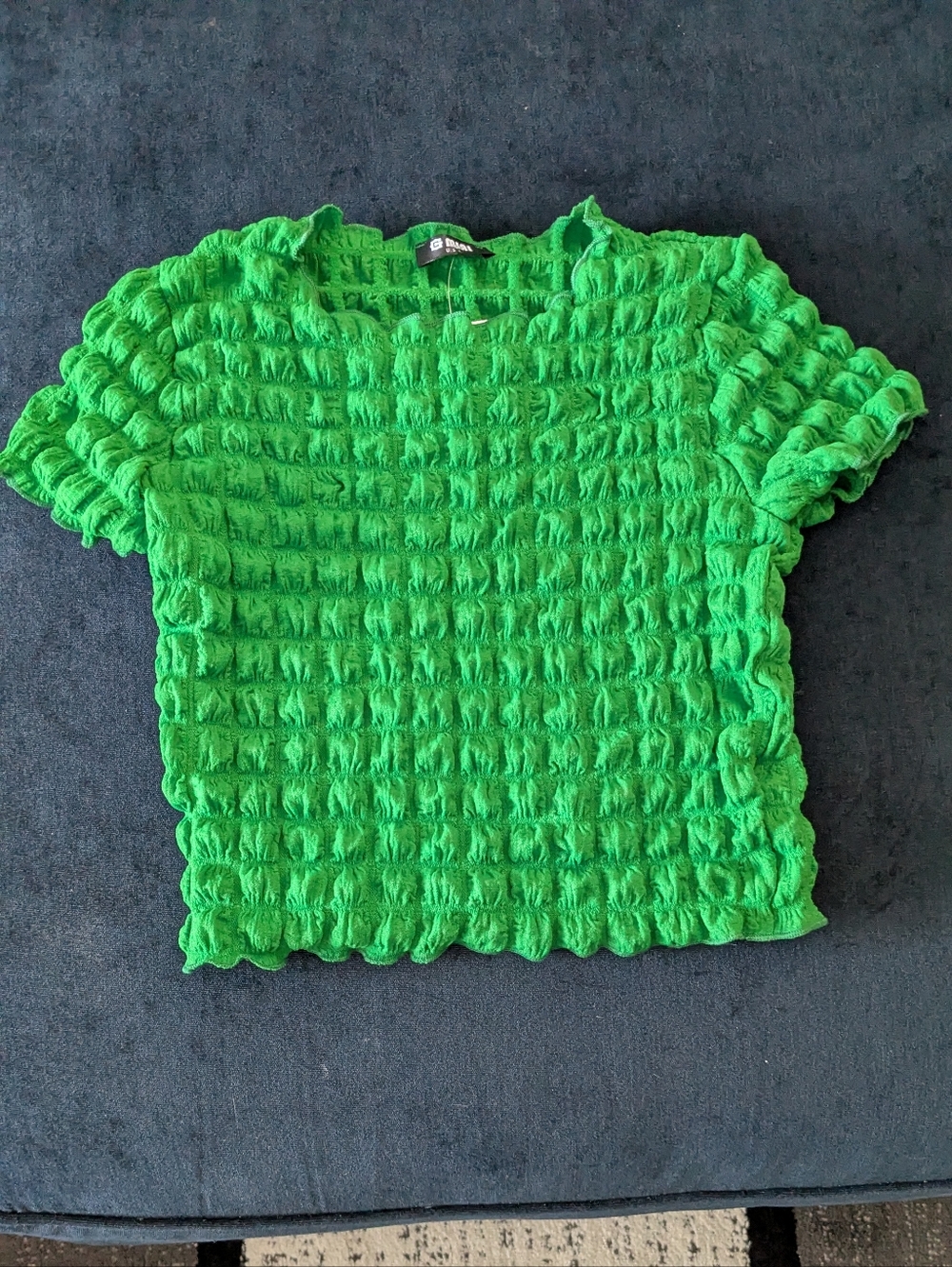 NWOT! G Mini Green Bubble Gauze Crop Top